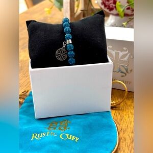Rustic Cuff Emerson turquoise with silver charm